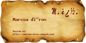 Marcsa Áron névjegykártya